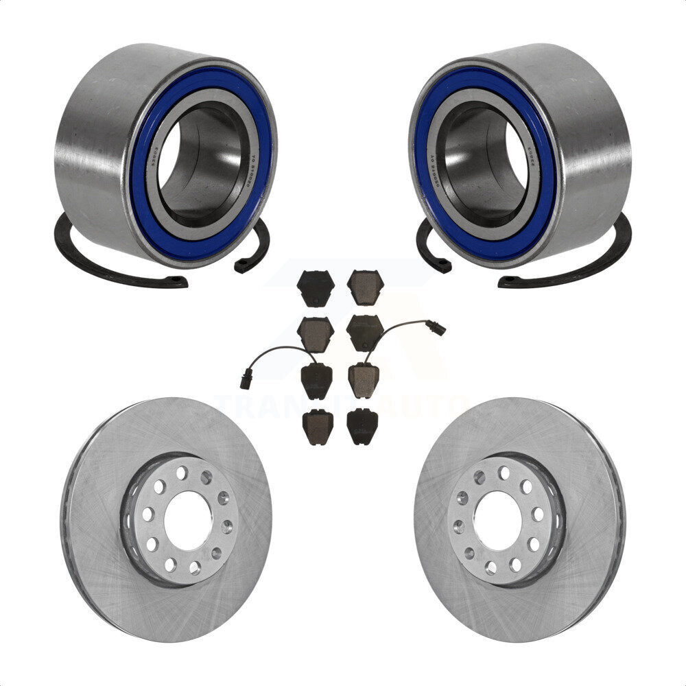 Front Wheel Bearing Brake Rotor Pad Kit For 02 Volkswagen Passat With Dual Piston Caliper KBB-100056