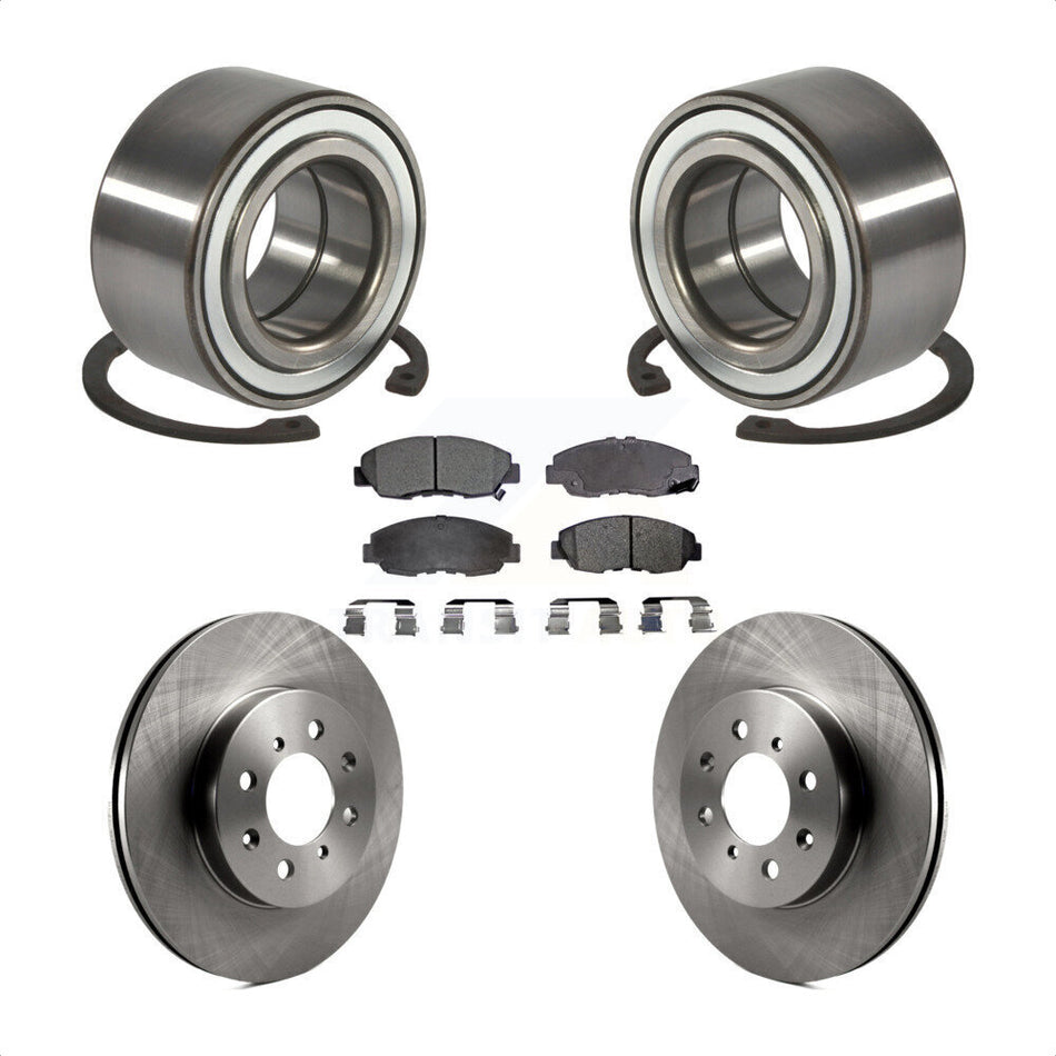 Front Wheel Bearing With Disc Brake Rotors And Ceramic Pads Kit For Honda Civic Acura EL KBB-100062