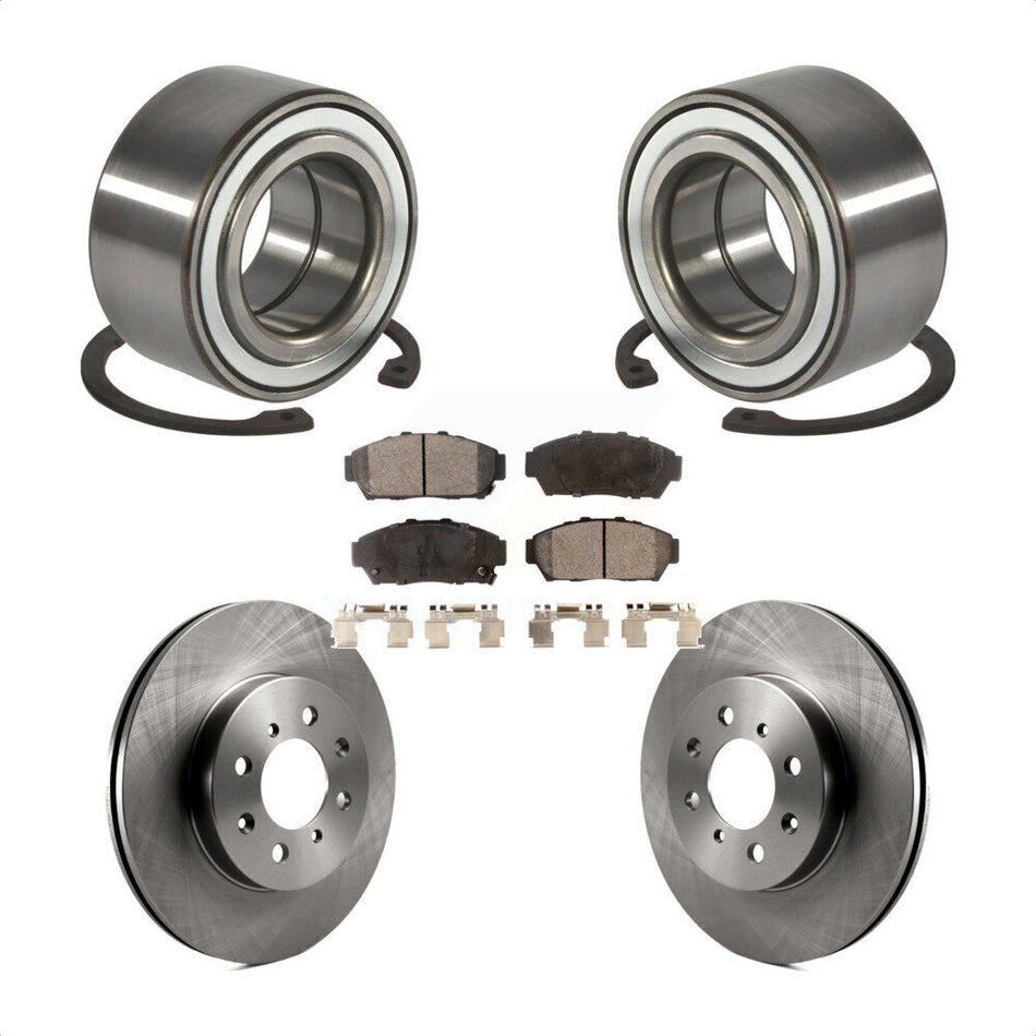 Front Wheel Bearing With Disc Brake Rotors And Ceramic Pads Kit For Acura Integra Honda Civic KBB-100063