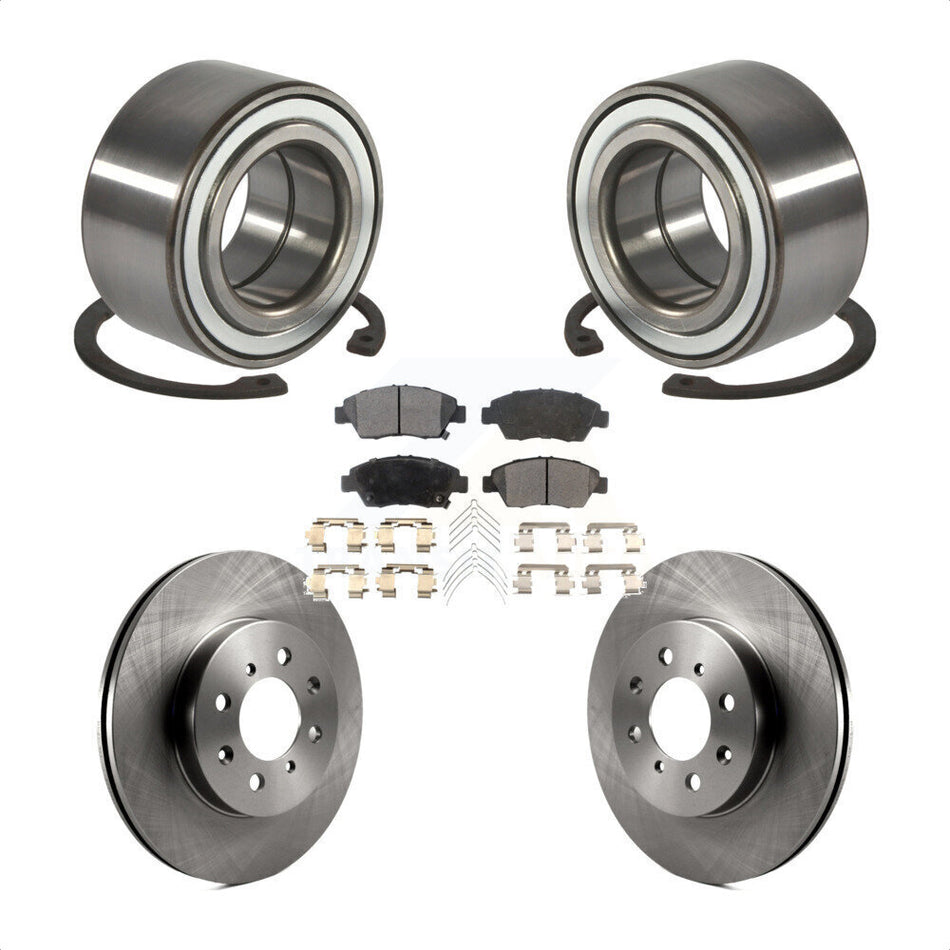 Front Wheel Bearing With Disc Brake Rotors And Ceramic Pads Kit For Honda Civic del Sol KBB-100064