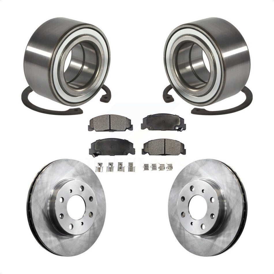 Front Wheel Bearing With Disc Brake Rotors And Ceramic Pads Kit For Honda Civic KBB-100065