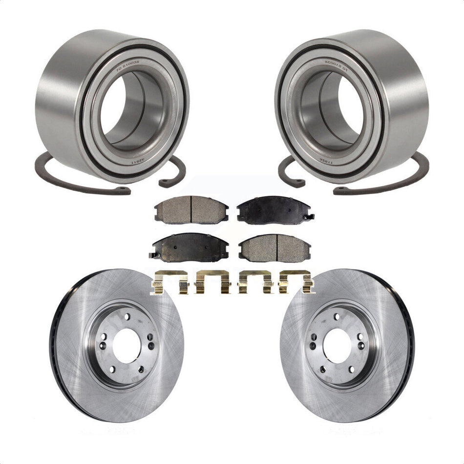 Front Wheel Bearing With Disc Brake Rotors And Ceramic Pads Kit For Hyundai XG350 KBB-100075