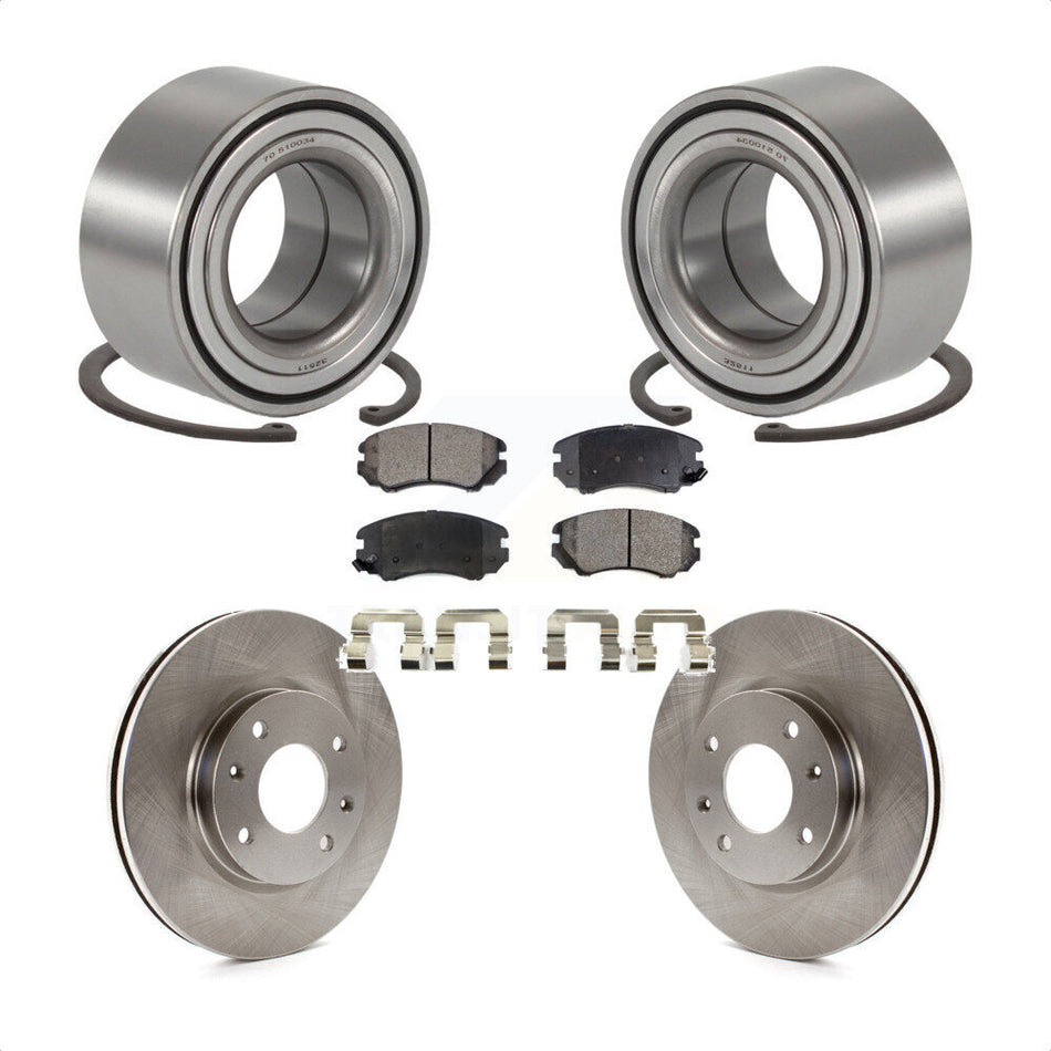 Front Wheel Bearing With Disc Brake Rotors And Ceramic Pads Kit For Hyundai Sonata Kia Optima Magentis KBB-100077