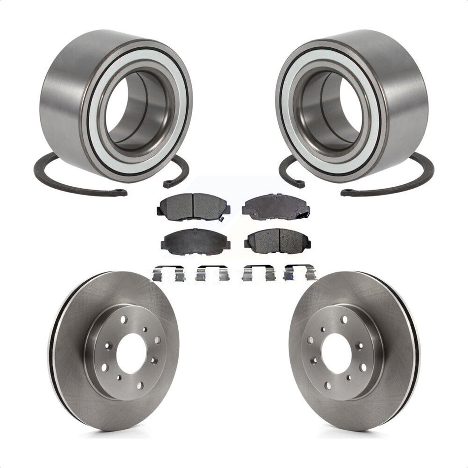Front Wheel Bearing With Disc Brake Rotors And Ceramic Pads Kit For 1998-2002 Honda Accord Sedan with 2.3L KBB-100090