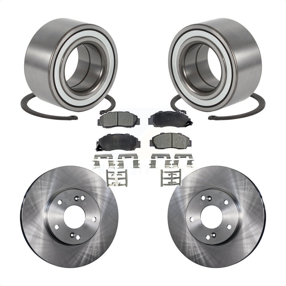 Front Wheel Bearing With Disc Brake Rotors And Ceramic Pads Kit For 1998-2002 Honda Accord 3.0L KBB-100091