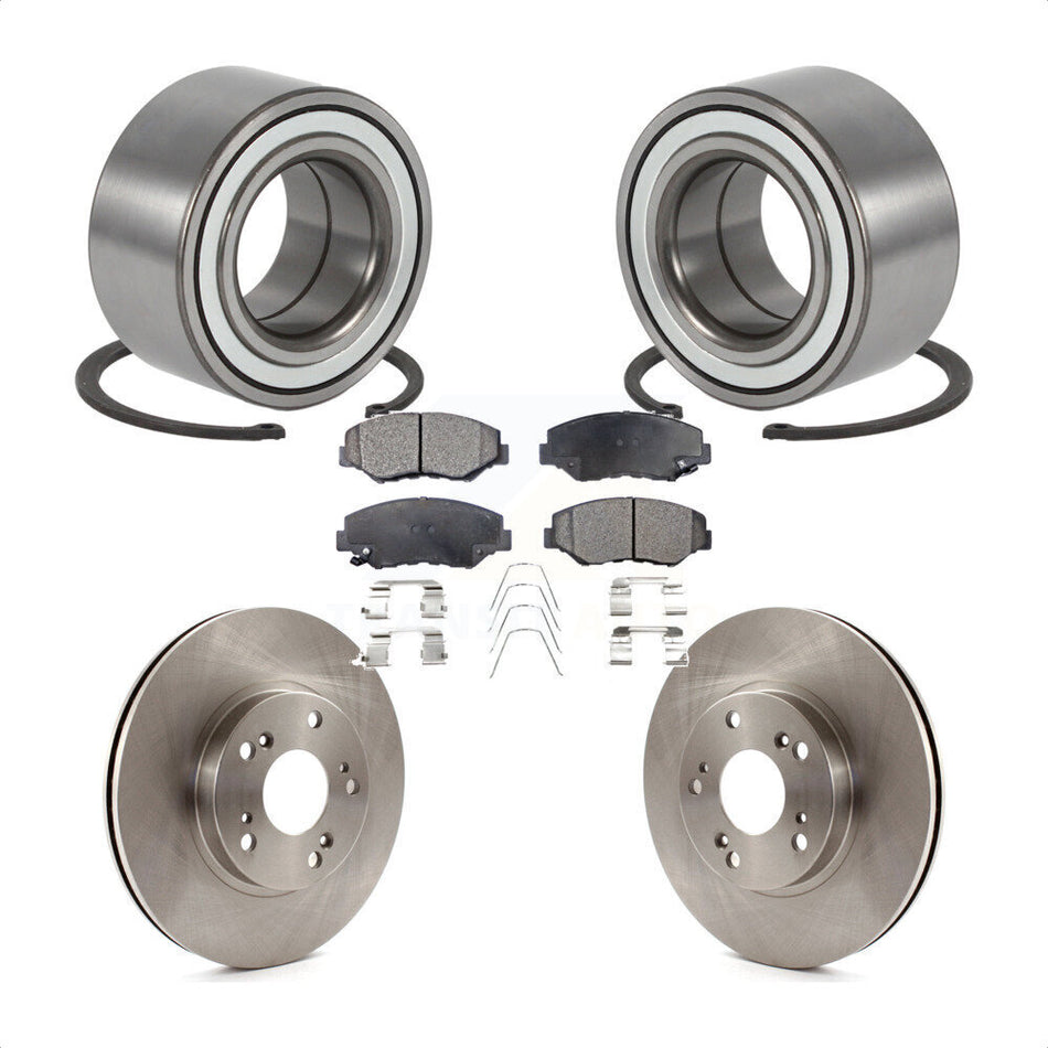 Front Wheel Bearing With Disc Brake Rotors And Ceramic Pads Kit For Honda CR-V KBB-100097