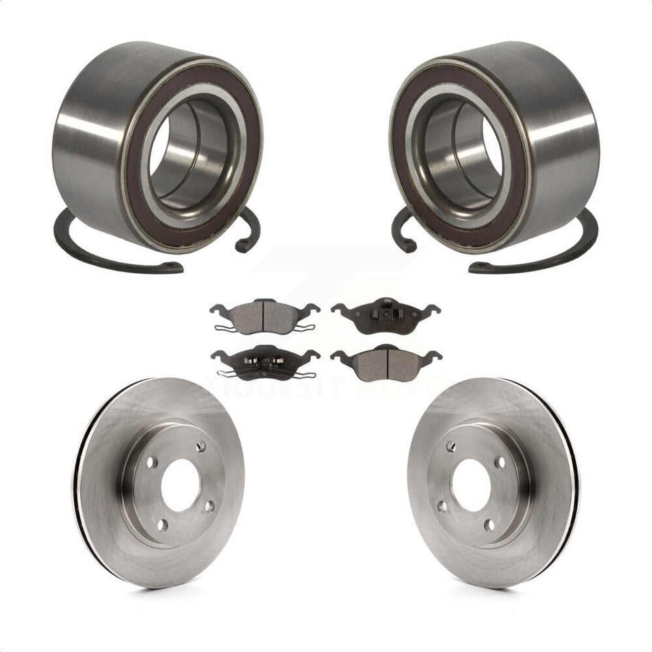 Front Wheel Bearing With Disc Brake Rotors And Ceramic Pads Kit For Ford Focus KBB-100105