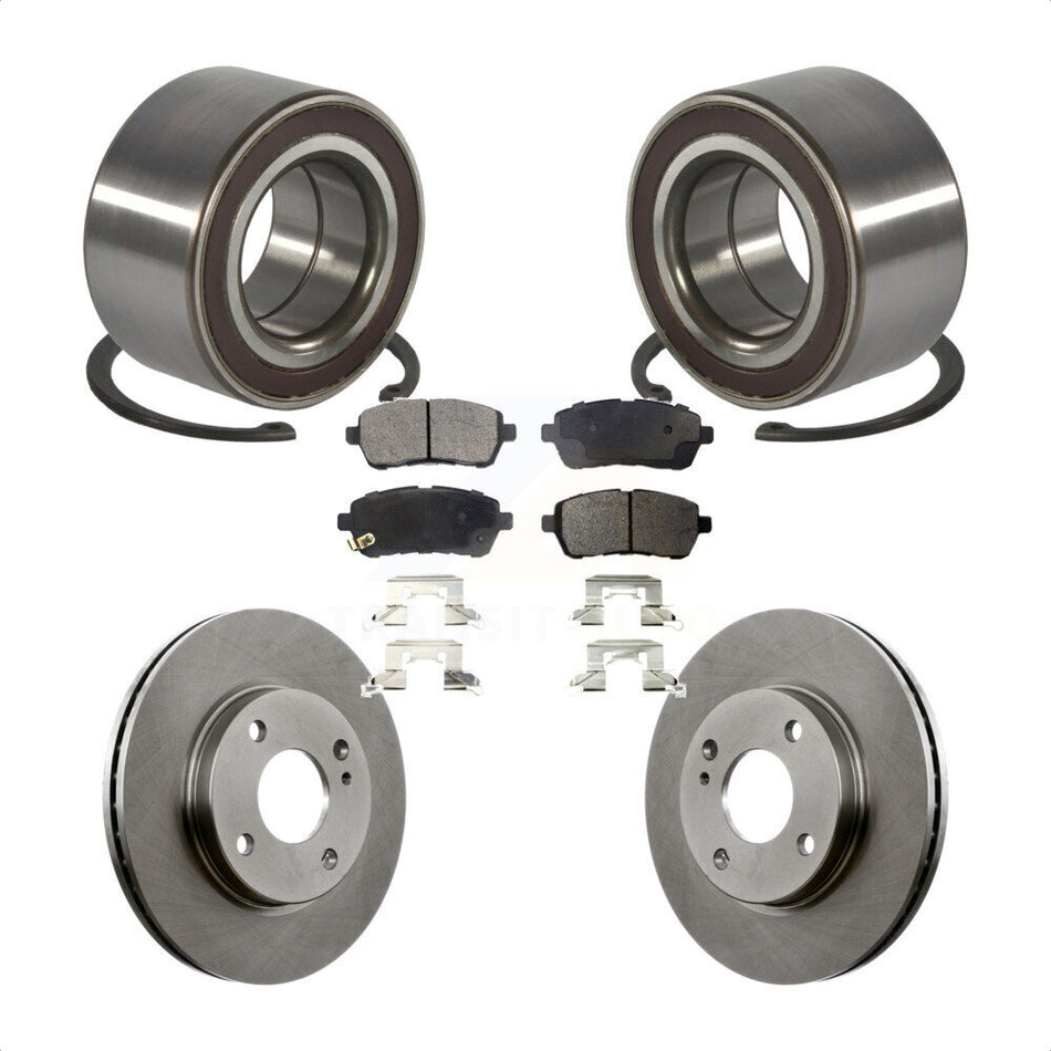 Front Wheel Bearing With Disc Brake Rotors And Ceramic Pads Kit For Ford Fiesta KBB-100108