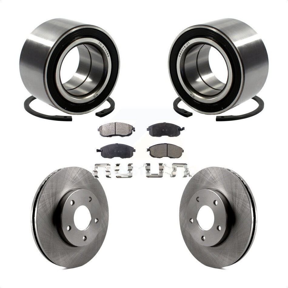 Front Wheel Bearing With Disc Brake Rotors And Ceramic Pads Kit For 2000-2001 Nissan Maxima Infiniti I30 INFINITI KBB-100113