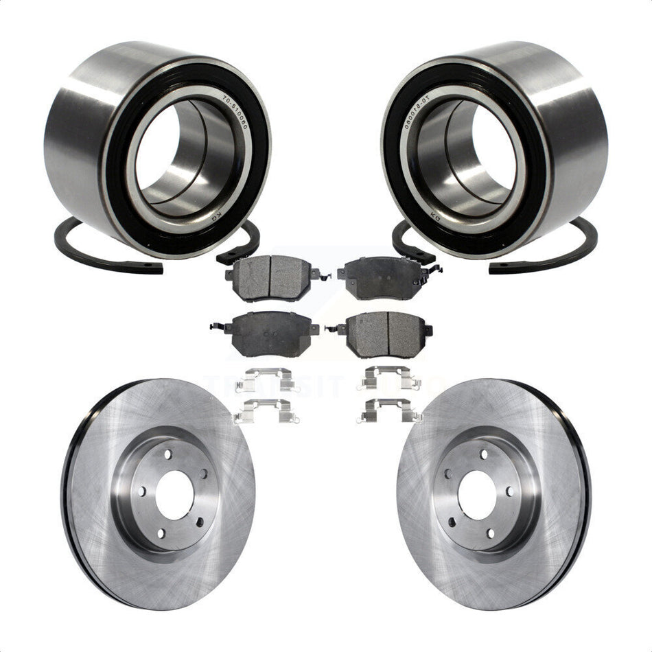 Front Wheel Bearing With Disc Brake Rotors And Ceramic Pads Kit For Nissan Altima Maxima KBB-100115