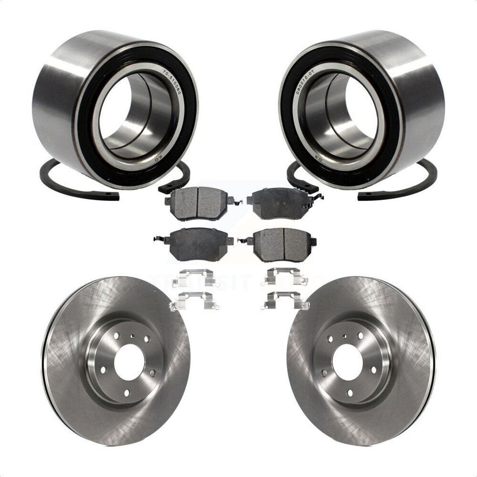 Front Wheel Bearing With Disc Brake Rotors And Ceramic Pads Kit For Nissan Altima Maxima KBB-100116