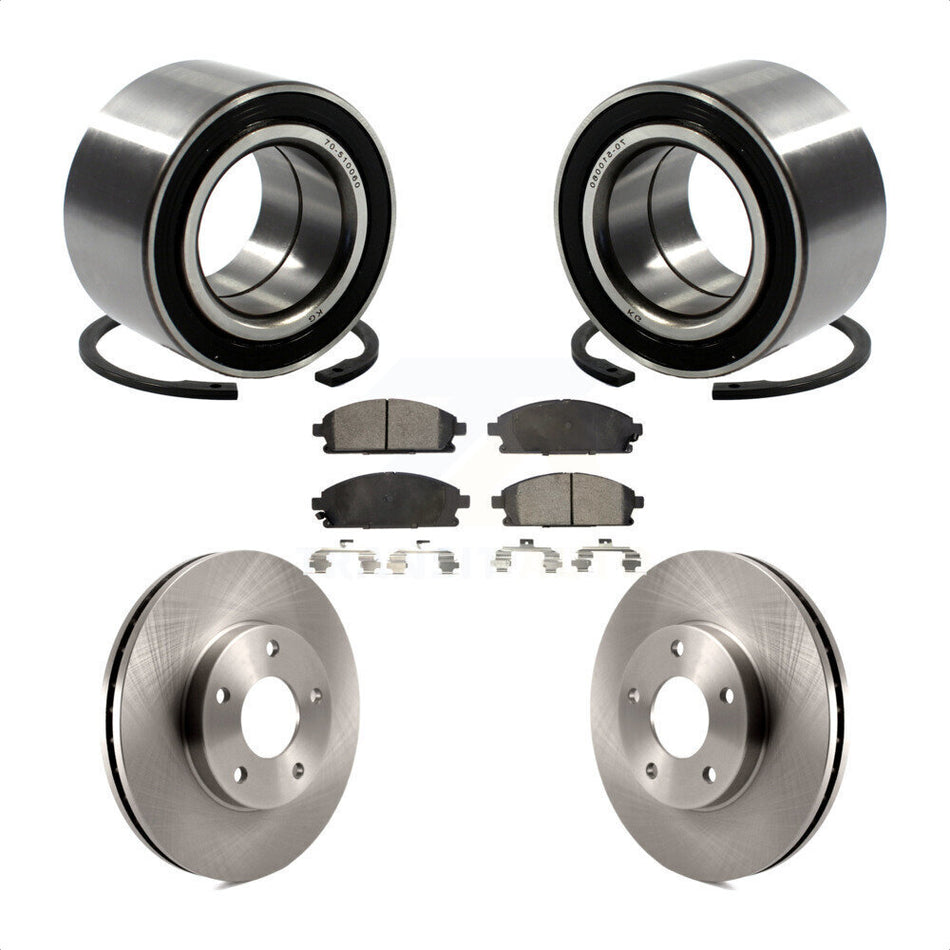 Front Wheel Bearing With Disc Brake Rotors And Ceramic Pads Kit For 2005-2006 Nissan X-Trail KBB-100117