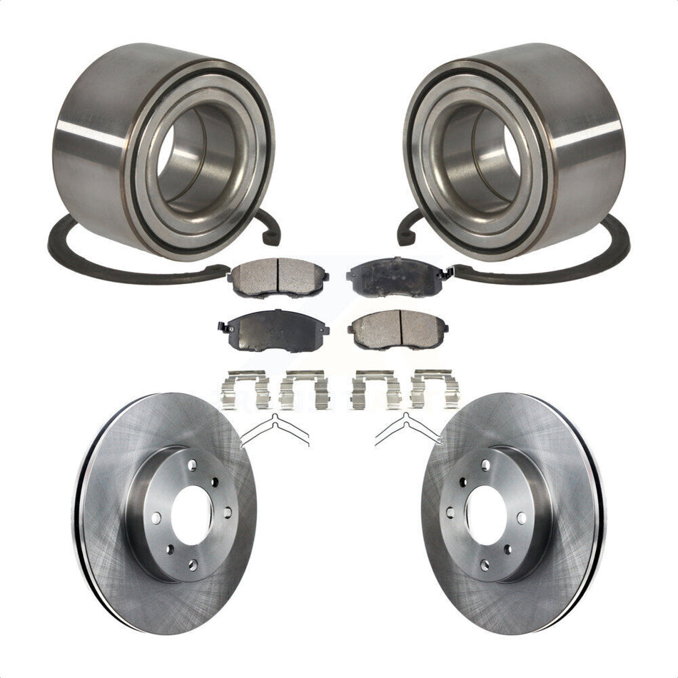Front Wheel Bearing With Disc Brake Rotors And Ceramic Pads Kit For Nissan Sentra KBB-100119