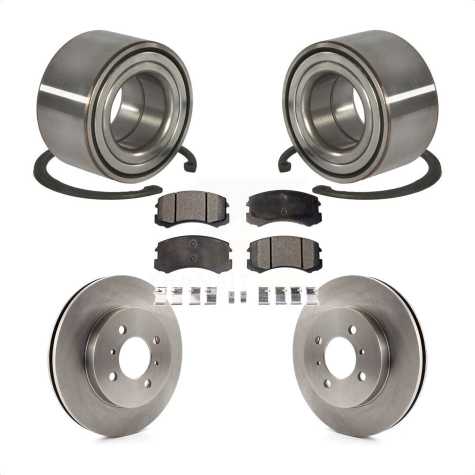 Front Wheel Bearing With Disc Brake Rotors And Ceramic Pads Kit For Mitsubishi Lancer ES KBB-100121