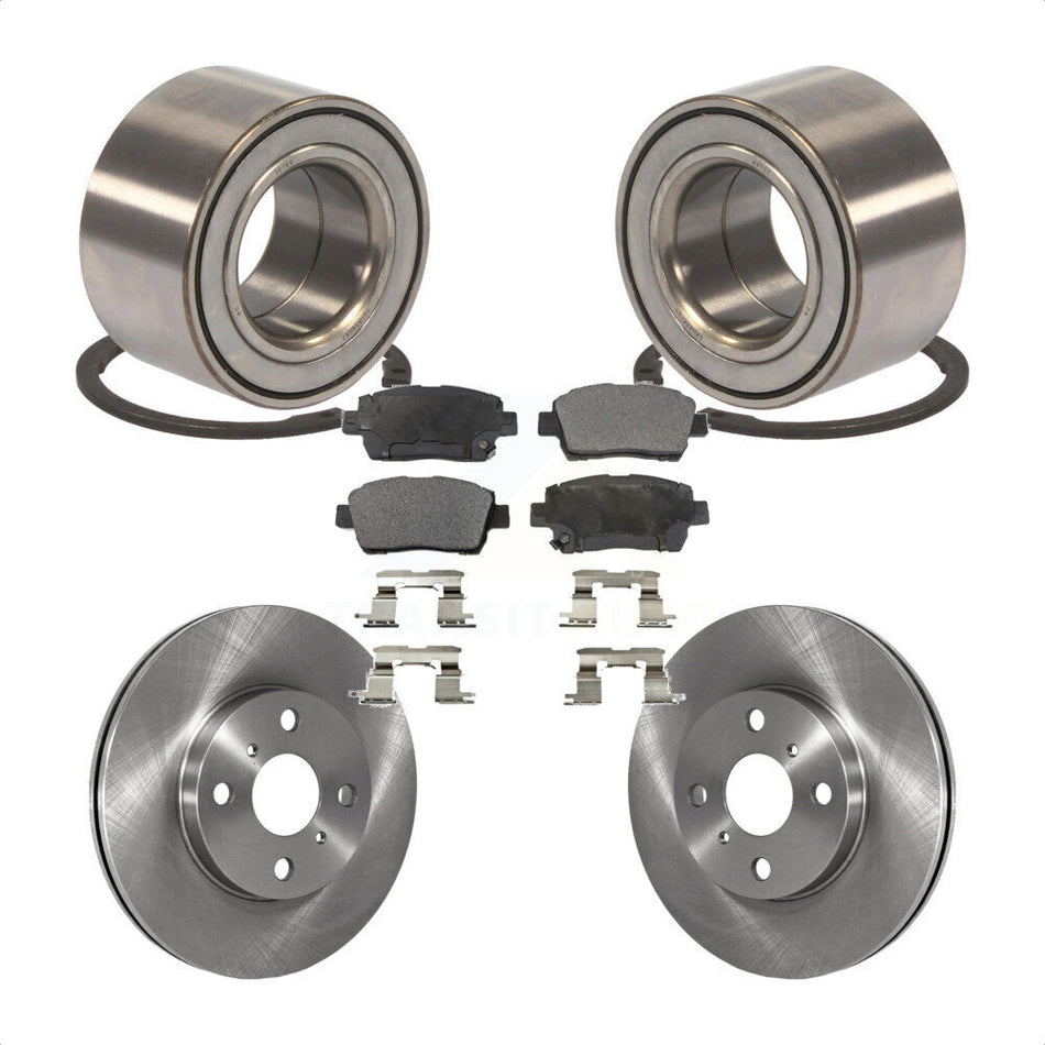 Front Wheel Bearing With Disc Brake Rotors And Ceramic Pads Kit For 2004-2006 Scion xB xA KBB-100125