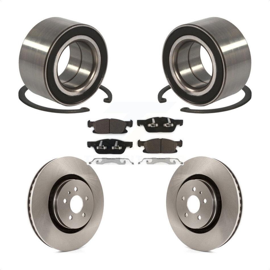 Front Wheel Bearing With Disc Brake Rotors And Ceramic Pads Kit For 2015 Ford Edge AWD KBB-100129