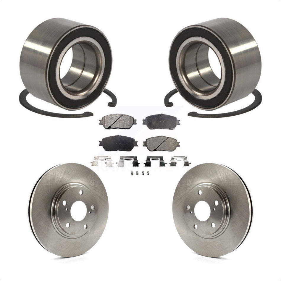 Front Wheel Bearing With Disc Brake Rotors And Ceramic Pads Kit For 2004-2006 Lexus ES330 KBB-100131