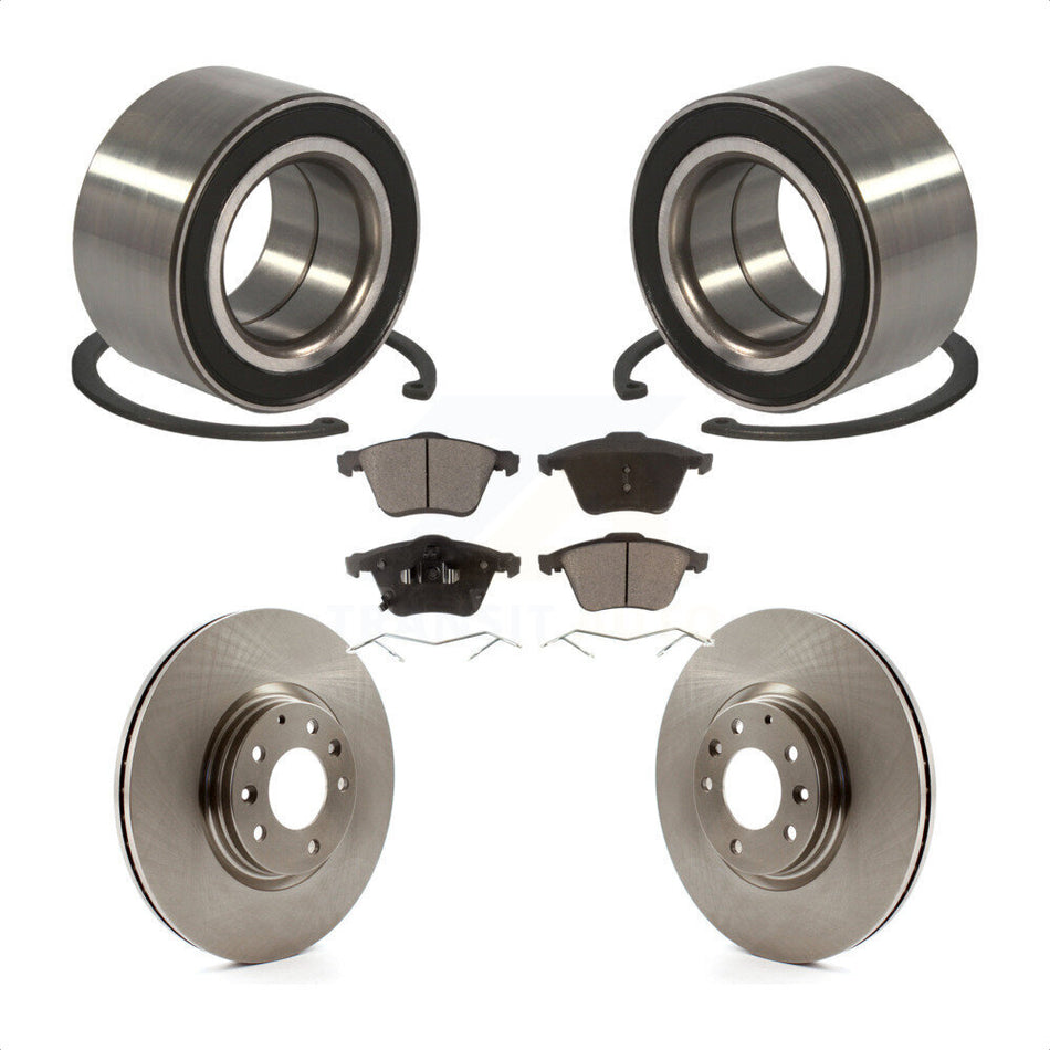 Front Wheel Bearing With Disc Brake Rotors And Ceramic Pads Kit For 2006-2007 Mazda 6 Mazdaspeed KBB-100140