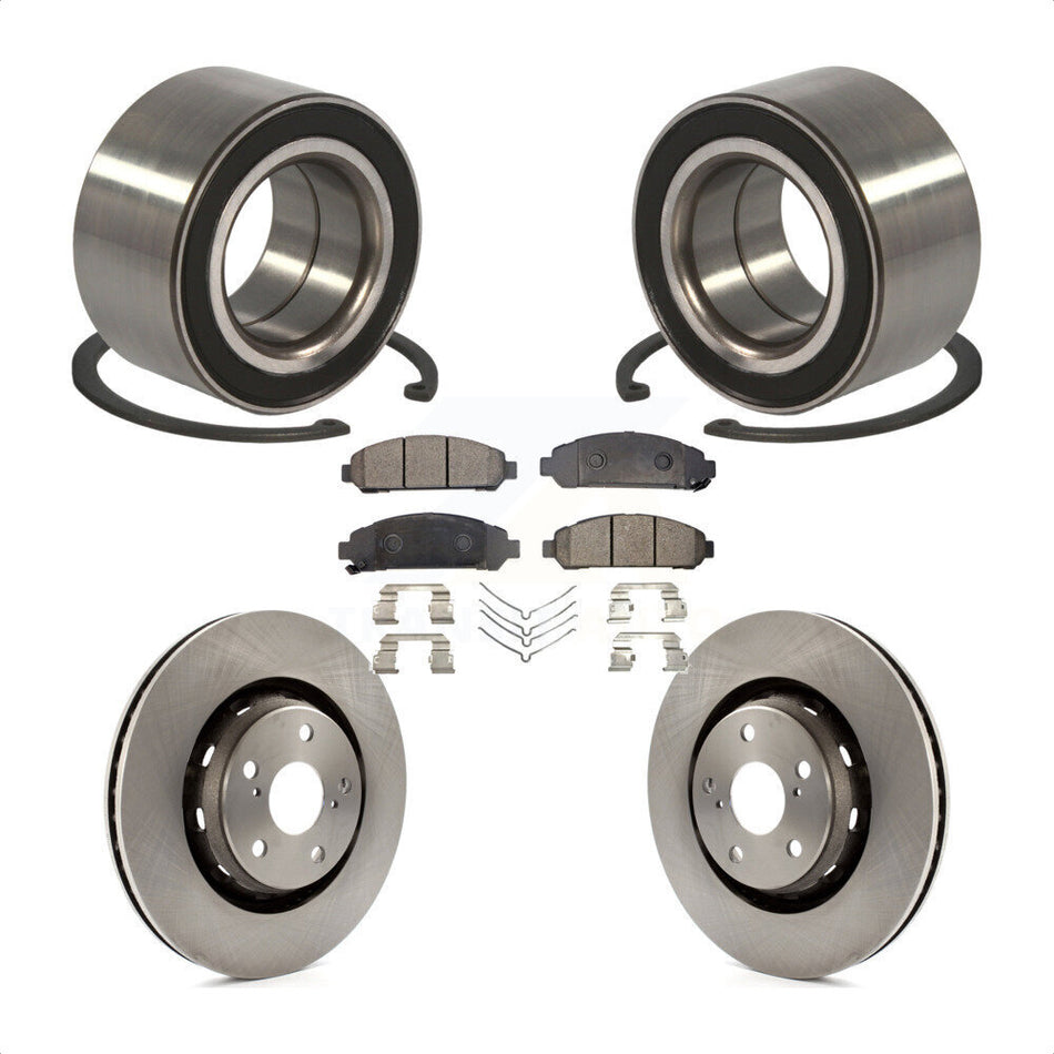 Front Wheel Bearing With Disc Brake Rotors And Ceramic Pads Kit For 2009-2016 Toyota Venza KBB-100144