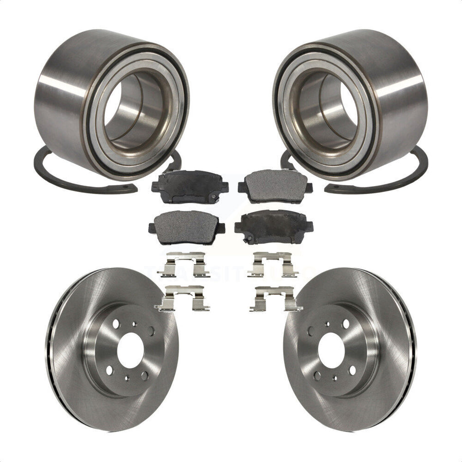 Front Wheel Bearing With Disc Brake Rotors And Ceramic Pads Kit For 2001-2003 Toyota Prius KBB-100145
