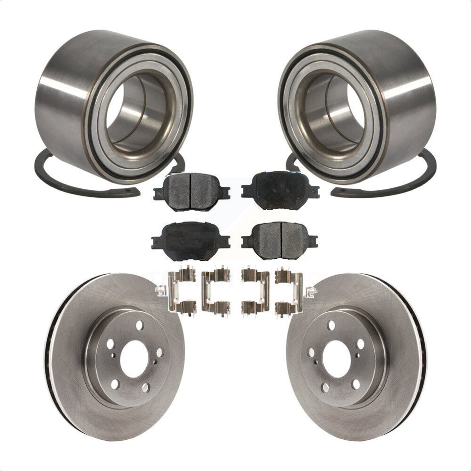 Front Wheel Bearing With Disc Brake Rotors And Ceramic Pads Kit For 2001 Toyota Celica GT KBB-100146