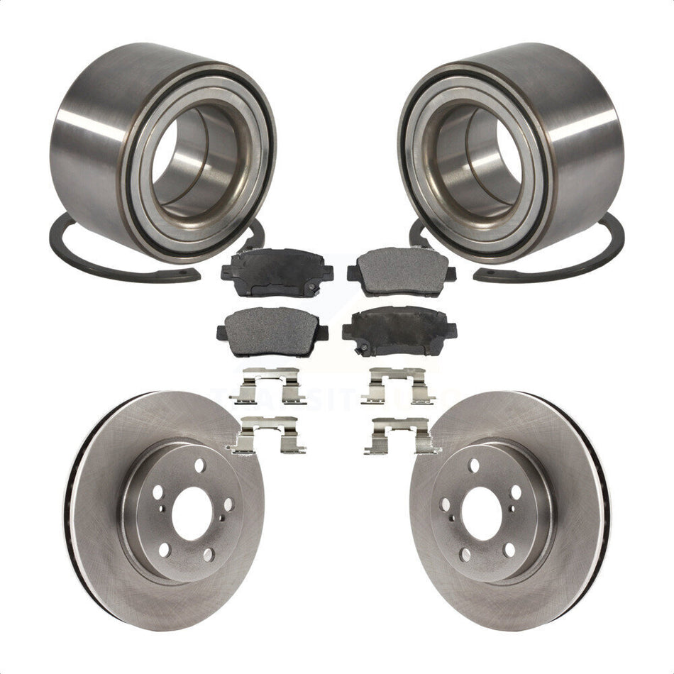 Front Wheel Bearing With Disc Brake Rotors And Ceramic Pads Kit For 2000 Toyota Celica GT KBB-100147