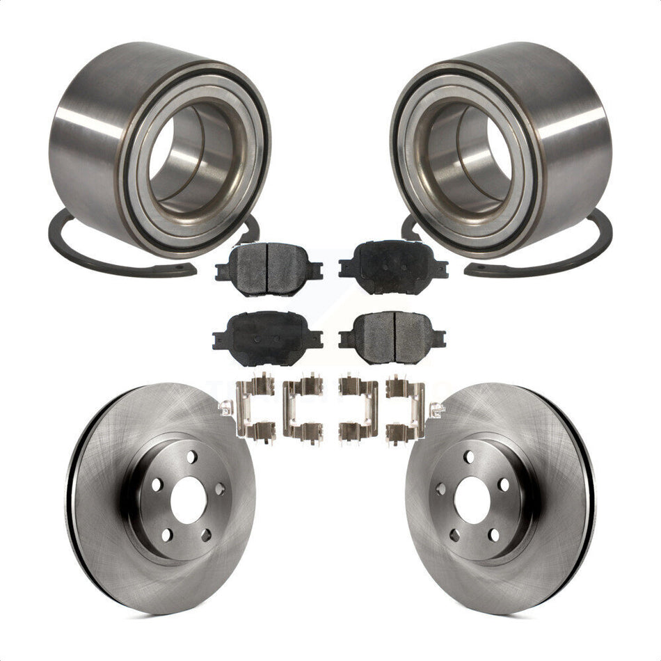Front Wheel Bearing With Disc Brake Rotors And Ceramic Pads Kit For Scion tC Toyota Celica KBB-100148