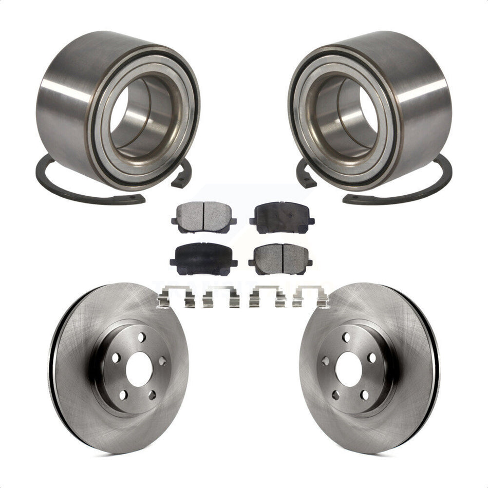 Front Wheel Bearing With Disc Brake Rotors And Ceramic Pads Kit For 2003-2008 Toyota Corolla Matrix Pontiac Vibe KBB-100149