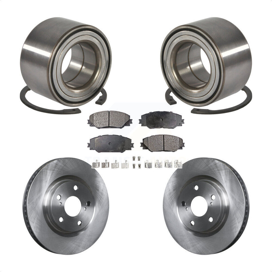 Front Wheel Bearing With Disc Brake Rotors And Ceramic Pads Kit For 2017-2018 Toyota Corolla iM KBB-100150