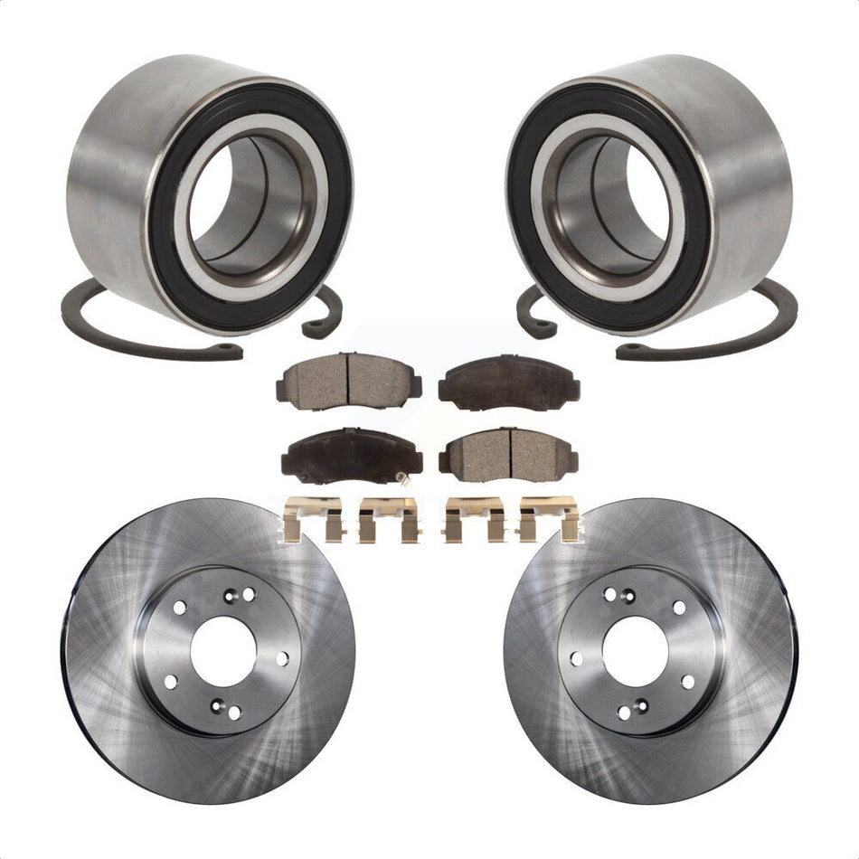 Front Wheel Bearing With Disc Brake Rotors And Ceramic Pads Kit For Honda Accord Acura CSX KBB-100157