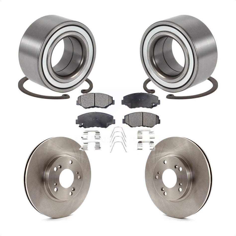 Front Wheel Bearing With Disc Brake Rotors And Ceramic Pads Kit For Honda CR-V KBB-100165
