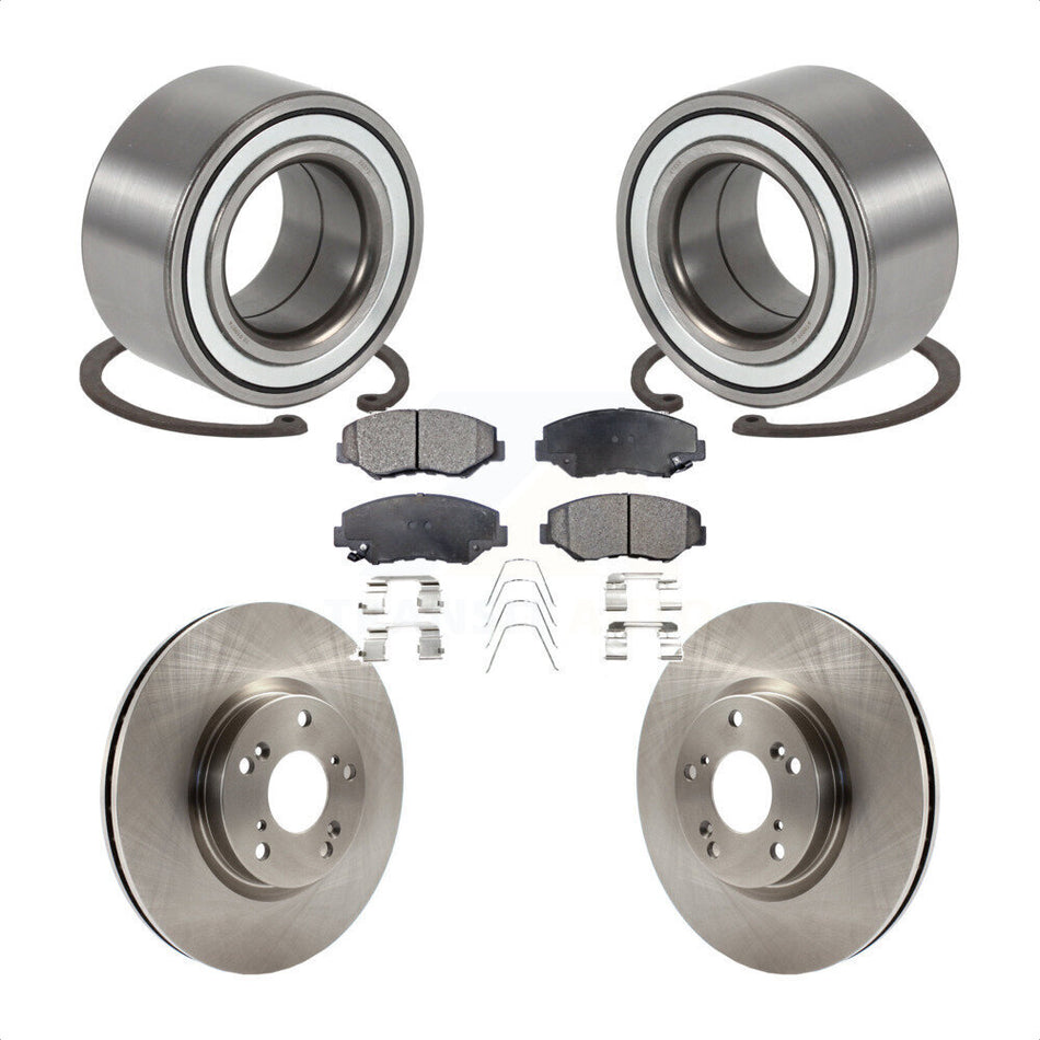 Front Wheel Bearing With Disc Brake Rotors And Ceramic Pads Kit For 2005-2006 Honda CR-V KBB-100166