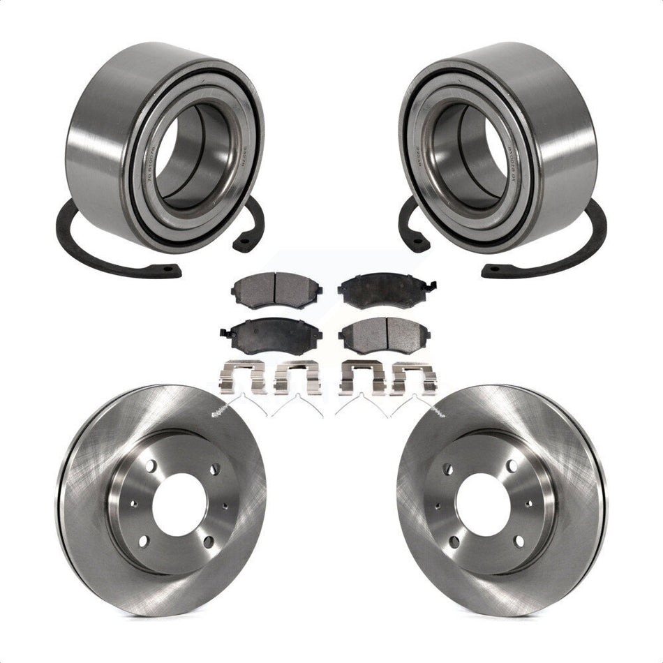 Front Wheel Bearing With Disc Brake Rotors And Ceramic Pads Kit For Hyundai Sonata Kia Optima Magentis KBB-100170