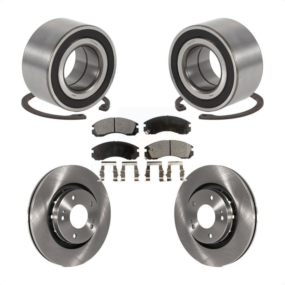 Front Wheel Bearing With Disc Brake Rotors And Ceramic Pads Kit For 2005-2006 Mitsubishi Outlander KBB-100180