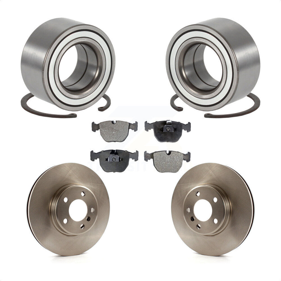 Front Wheel Bearing With Disc Brake Rotors And Ceramic Pads Kit For 2000 BMW X5 KBB-100182