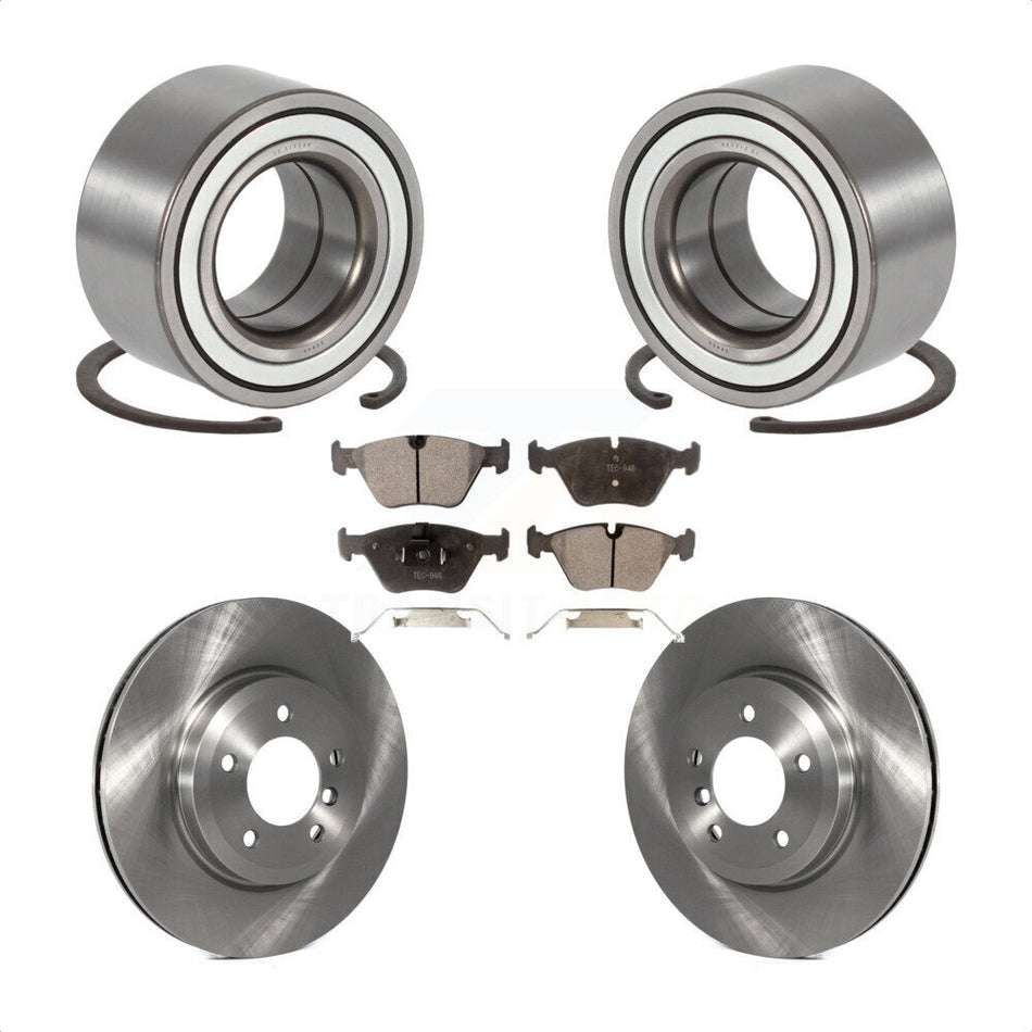 Front Wheel Bearing With Disc Brake Rotors And Ceramic Pads Kit For 2001-2005 BMW 330xi KBB-100183
