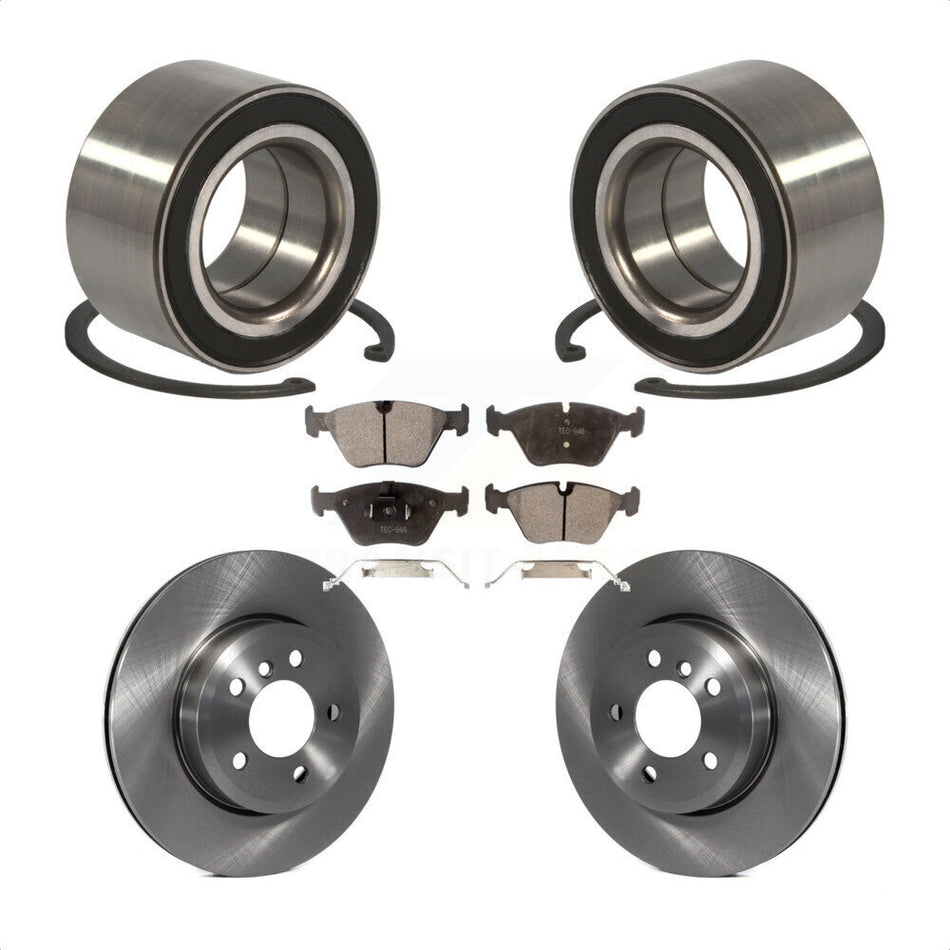 Front Wheel Bearing With Disc Brake Rotors And Ceramic Pads Kit For 2004-2010 BMW X3 KBB-100186