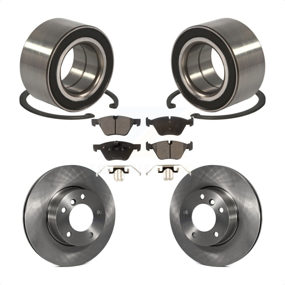 Front Wheel Bearing With Disc Brake Rotors And Ceramic Pads Kit For BMW 328xi 325xi KBB-100187