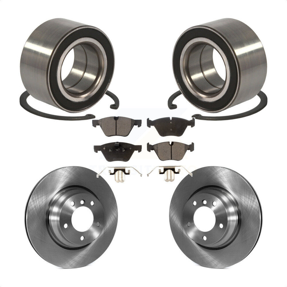 Front Wheel Bearing With Disc Brake Rotors And Ceramic Pads Kit For 2006 BMW 330xi KBB-100188