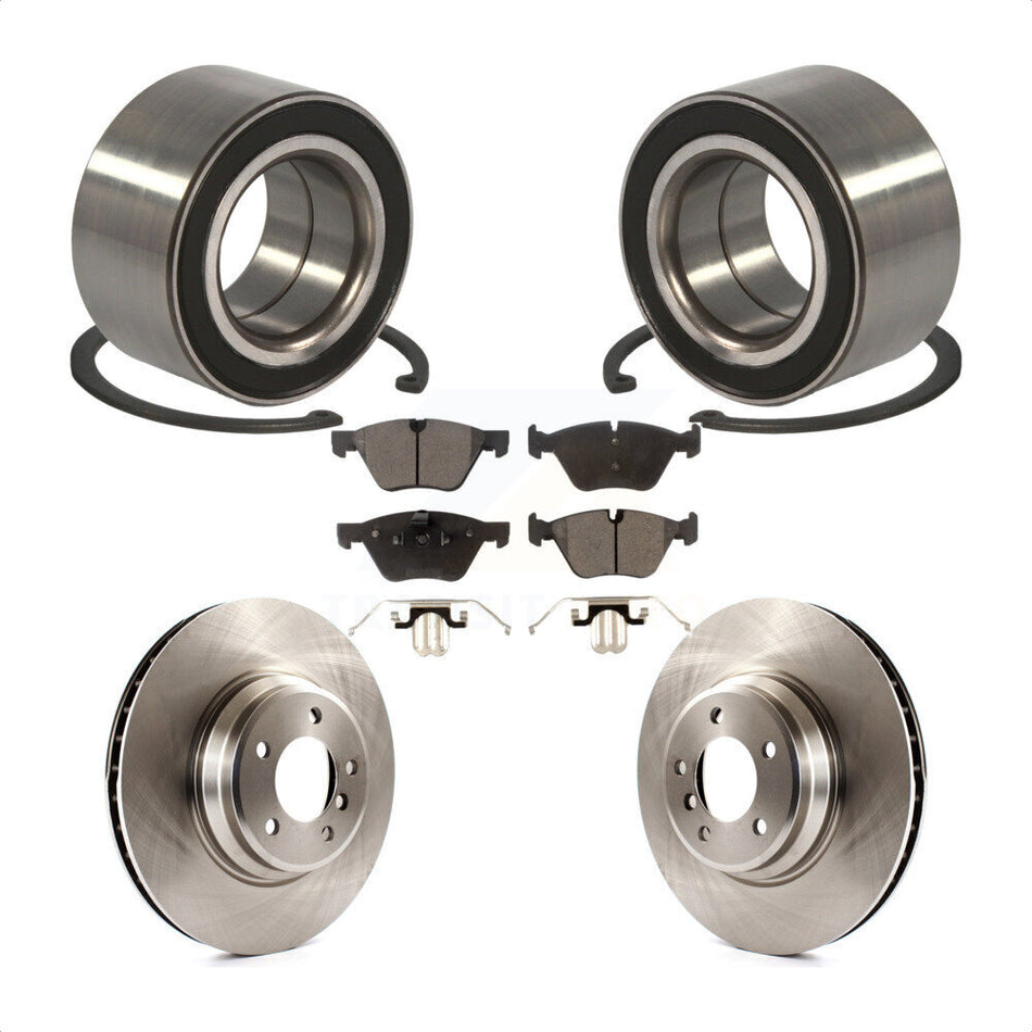 Front Wheel Bearing With Disc Brake Rotors And Ceramic Pads Kit For 2007 BMW 335xi KBB-100189