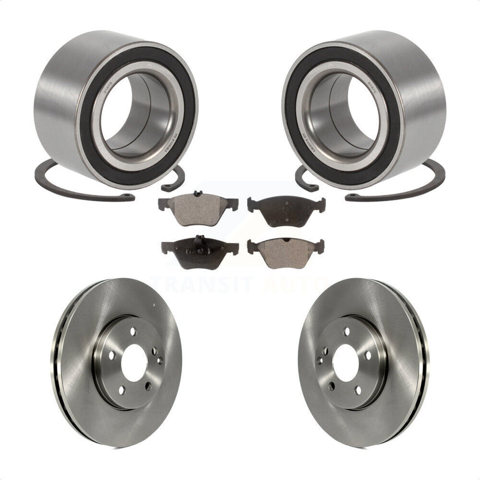 Front Wheel Bearing With Disc Brake Rotors And Ceramic Pads Kit For Mercedes-Benz E350 E320 KBB-100205