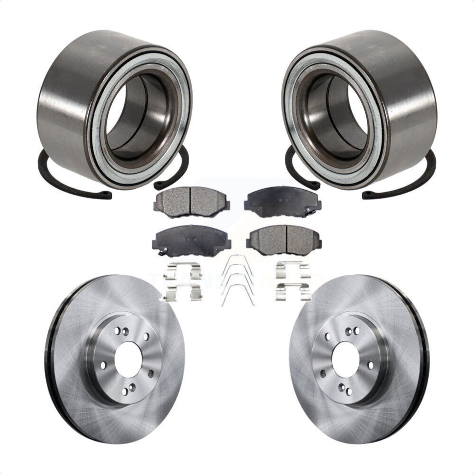 Front Wheel Bearing With Disc Brake Rotors And Ceramic Pads Kit For 2005-2008 Honda Pilot KBB-100211