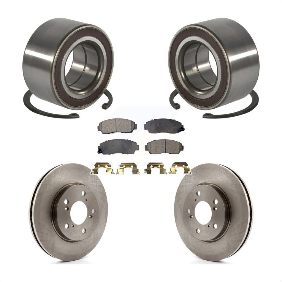 Front Wheel Bearing With Disc Brake Rotors And Ceramic Pads Kit For 2005-2010 Honda Odyssey KBB-100212