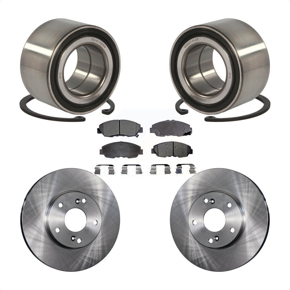 Front Wheel Bearing With Disc Brake Rotors And Ceramic Pads Kit For 2011 Honda Civic GX KBB-100216