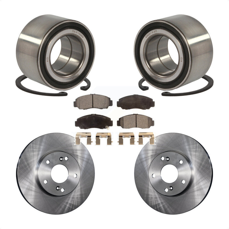 Front Wheel Bearing With Disc Brake Rotors And Ceramic Pads Kit For 2006-2010 Honda Civic GX KBB-100218