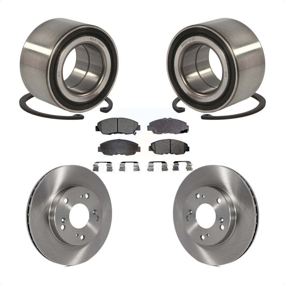 Front Wheel Bearing With Disc Brake Rotors And Ceramic Pads Kit For Honda Civic KBB-100220