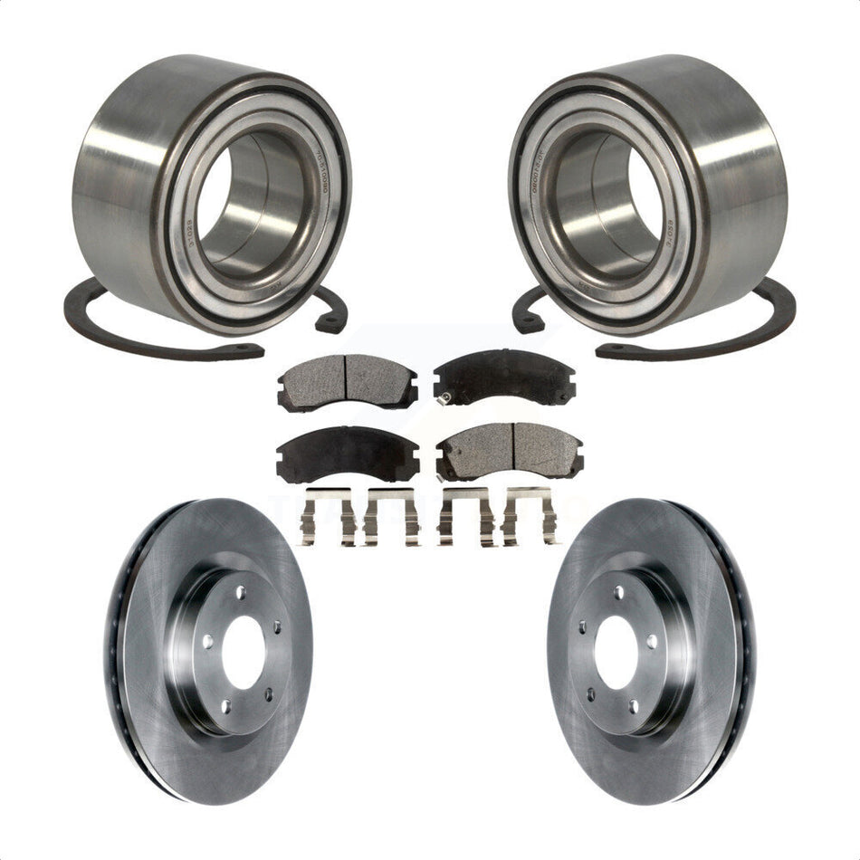 Front Wheel Bearing With Disc Brake Rotors And Ceramic Pads Kit For 2017 Mitsubishi Lancer FWD 294mm Diameter Rotor KBB-100230