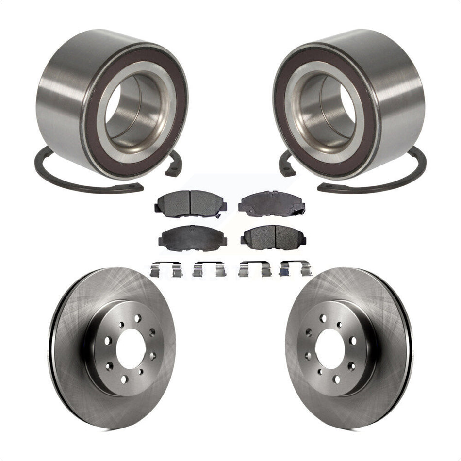 Front Wheel Bearing With Disc Brake Rotors And Ceramic Pads Kit For Honda Insight KBB-100236