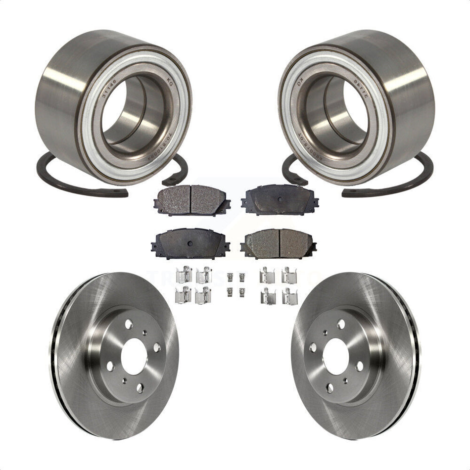 Front Wheel Bearing With Disc Brake Rotors And Ceramic Pads Kit For Toyota Yaris Prius C Scion iQ KBB-100262