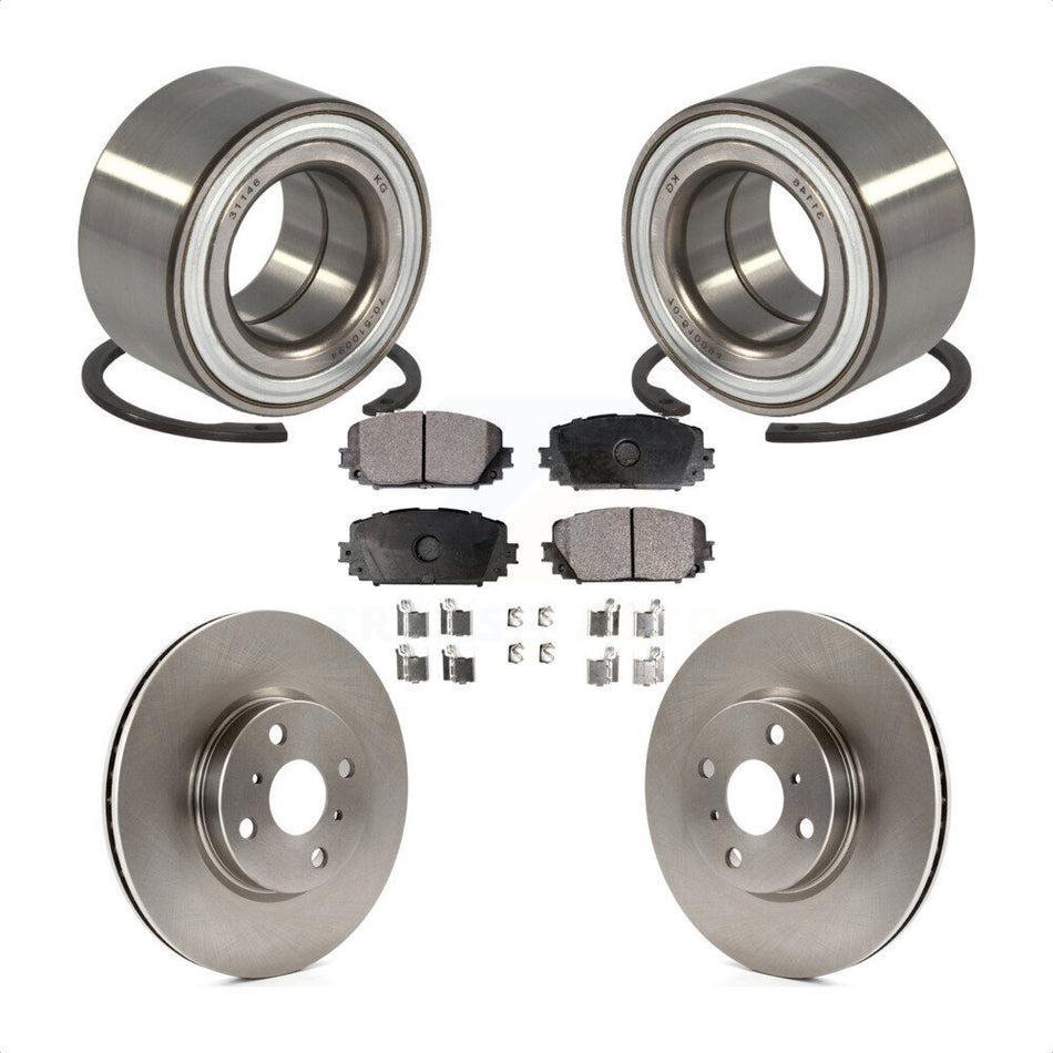 Front Wheel Bearing With Disc Brake Rotors And Ceramic Pads Kit For Toyota Yaris KBB-100266